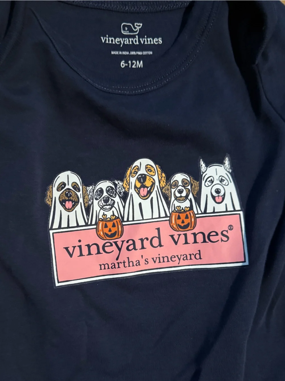 Vineyard Vines Halloween Pups Pima Cotton Onesie 6-12M